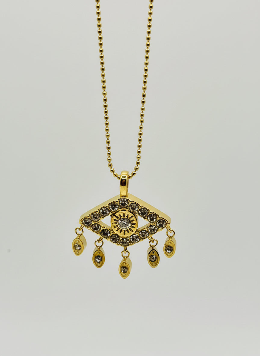 Golden Guardian Eye Necklace