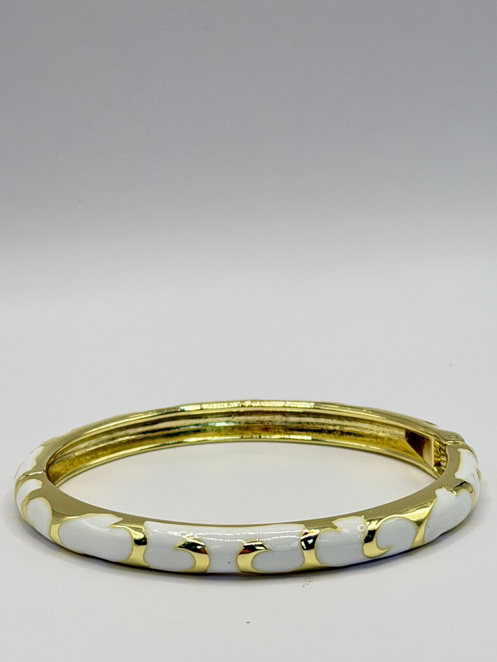 Asymmetric White Gold Bangle