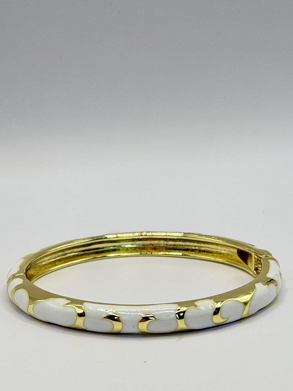 Asymmetric White Gold Bangle