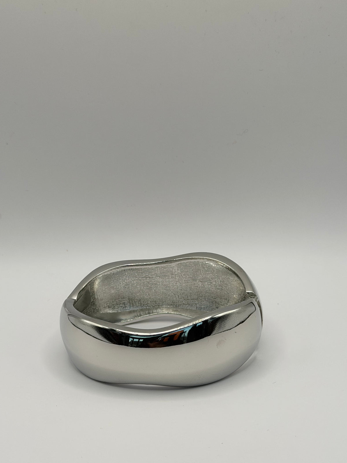 Abstract Chunky Silver Bangle