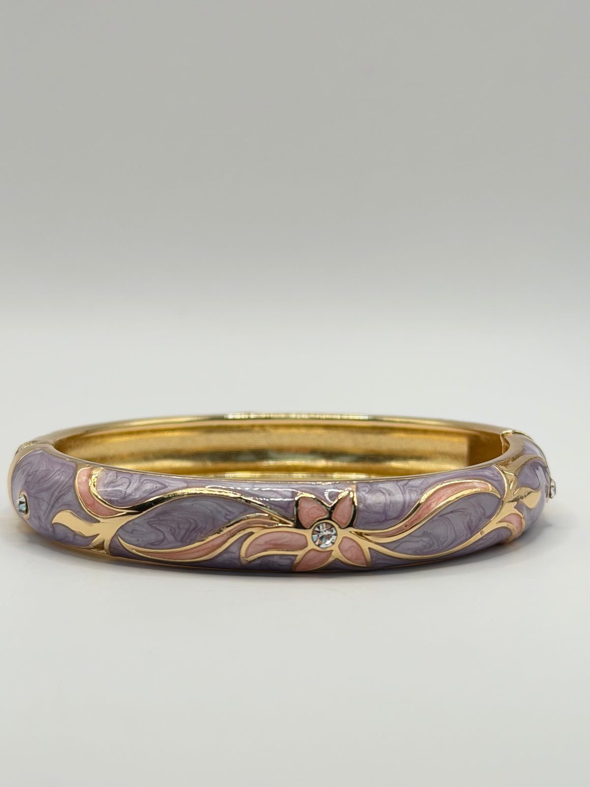 Wide Azure Blossom Bangle